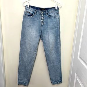 Misguided Riot Mum Hi Rise Button Fly Jeans Size 6